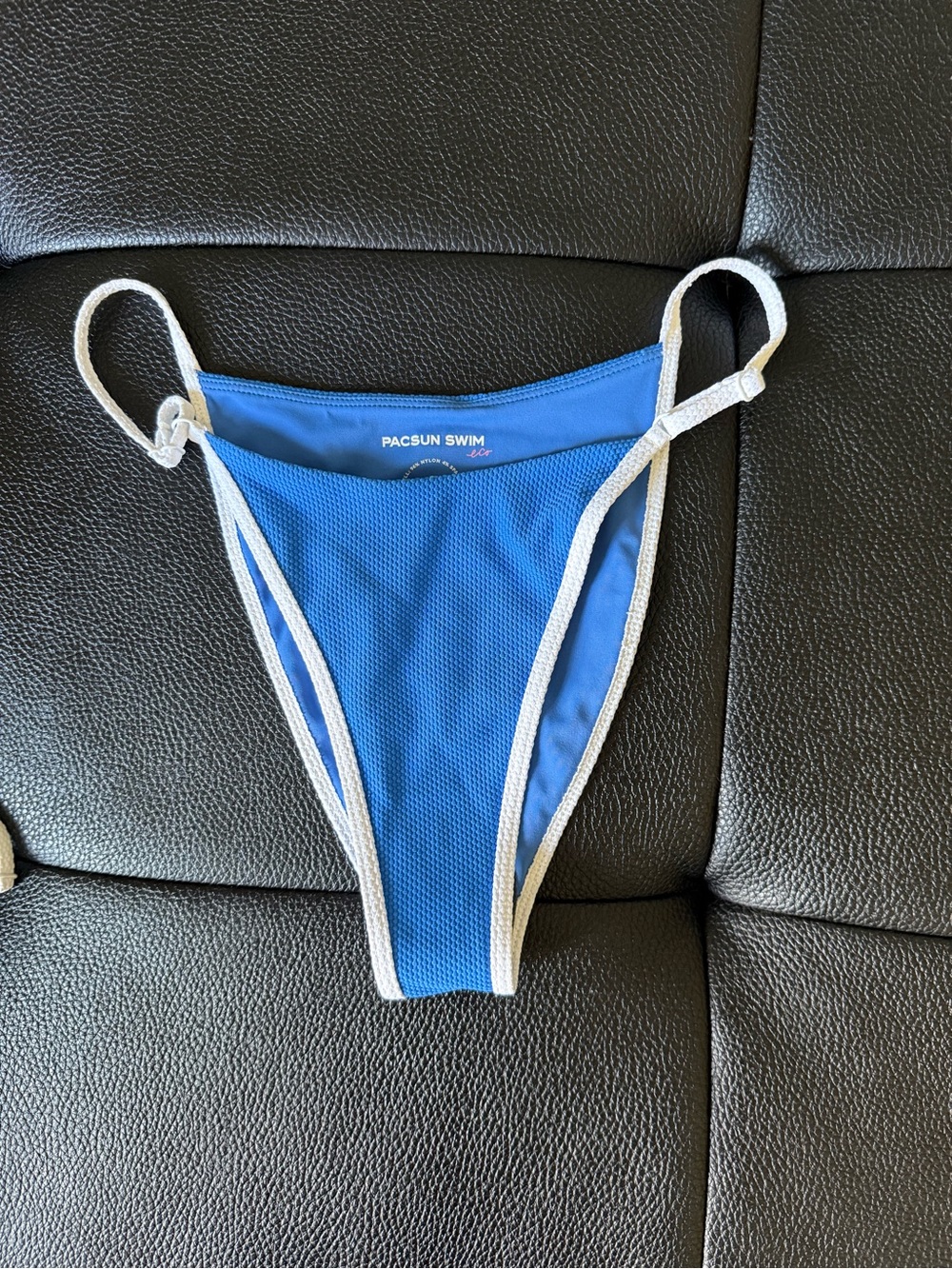 PacSun Blue Bikini Bottom with White Trim